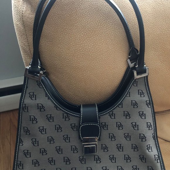 Vintage Dooney & Bourke Signature Crescent Hobo Bag - Picture 1 of 7